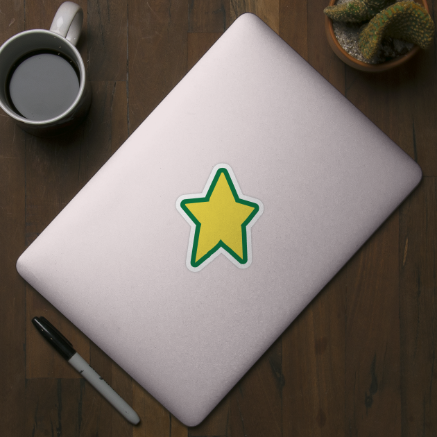 Yellow Star On Green by ellenhenryart